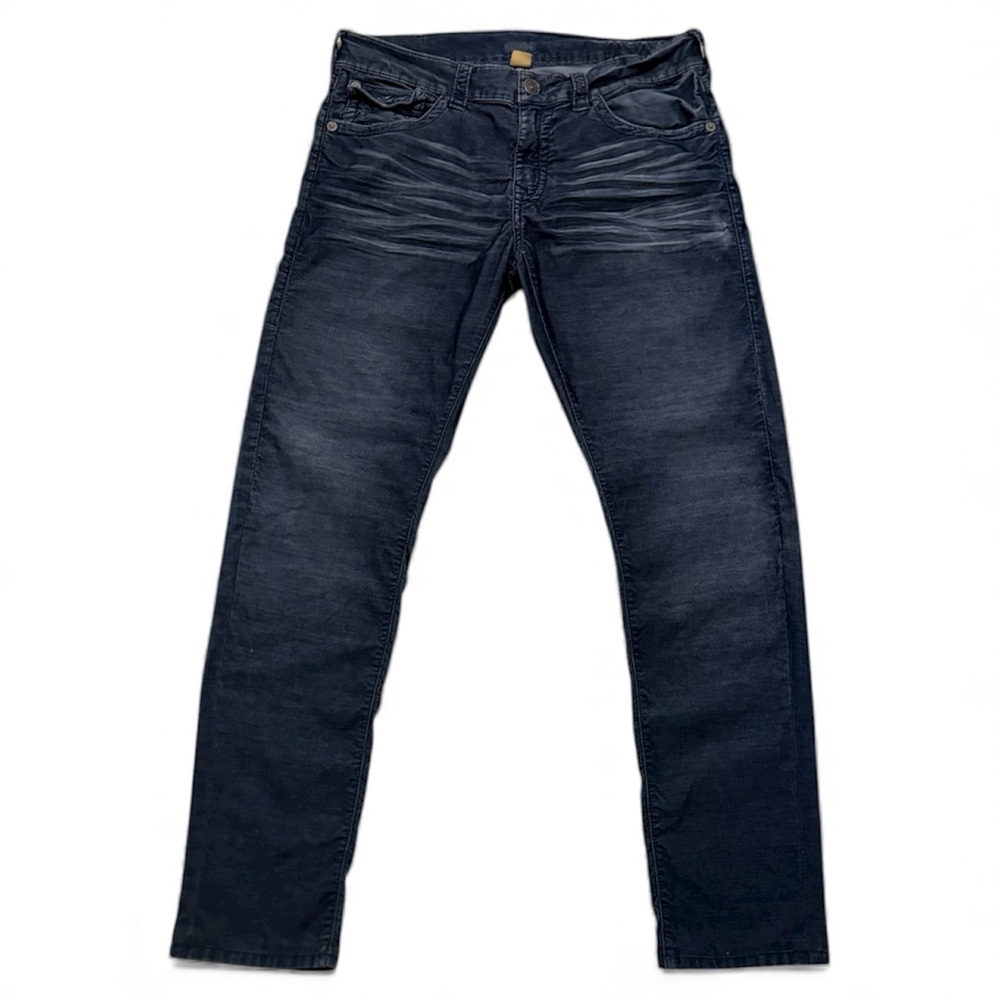 Vintage True Religion Ricky Jeans Mens 34 Straight Dark Wash Flap Pockets
